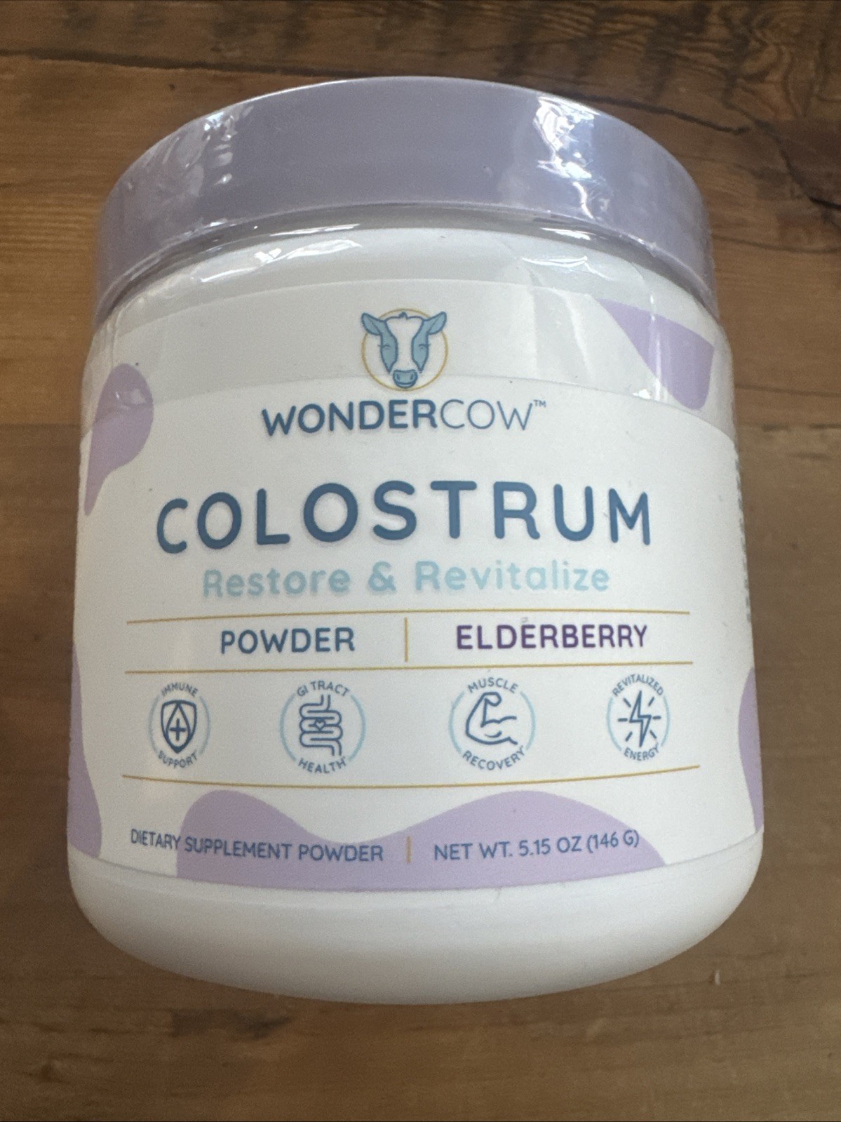 Wondercow Colostrum Powder Elderberry, 5.15oz 60 Servings Exp 10/2026