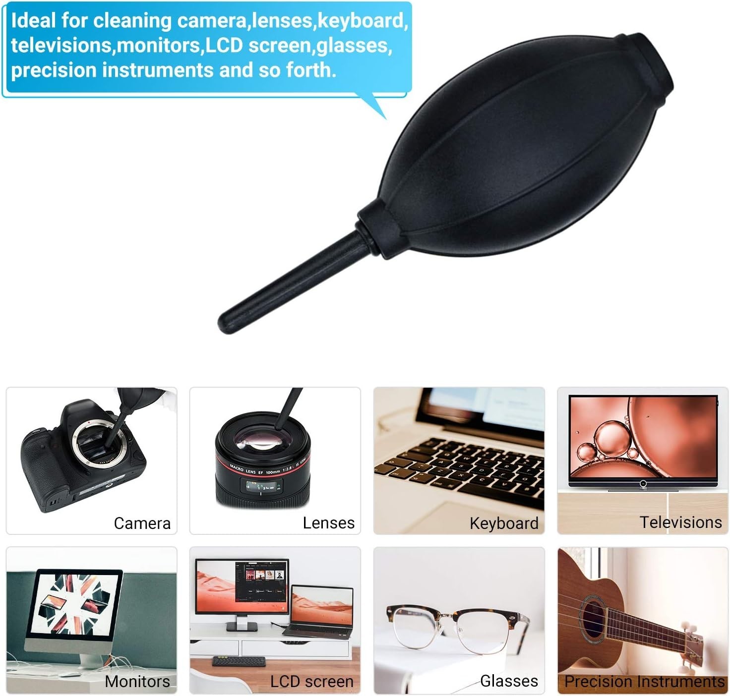 Dust Free Cleaning Tool: Multipurpose Silicone Air Blower with Microfiber Cloth
