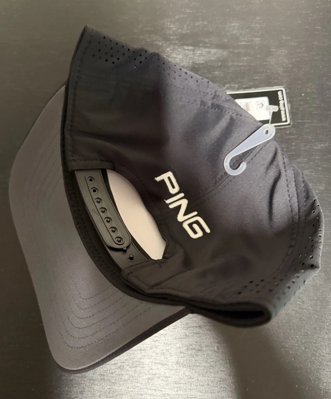 New Ping Tour Vented DELTA Black Adjustable Snapback Hat