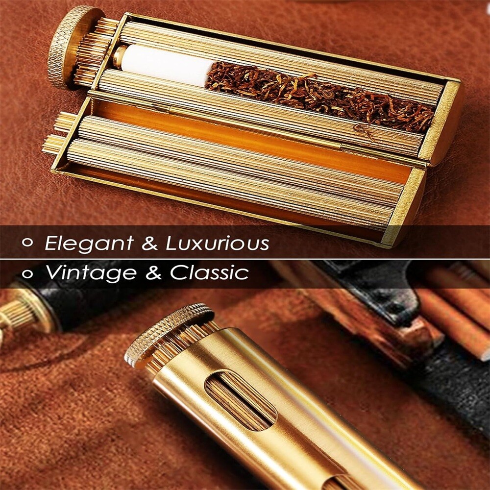 Cigarette Rolling Machine Gold Brass Manual Practical Roller Gift For Family
