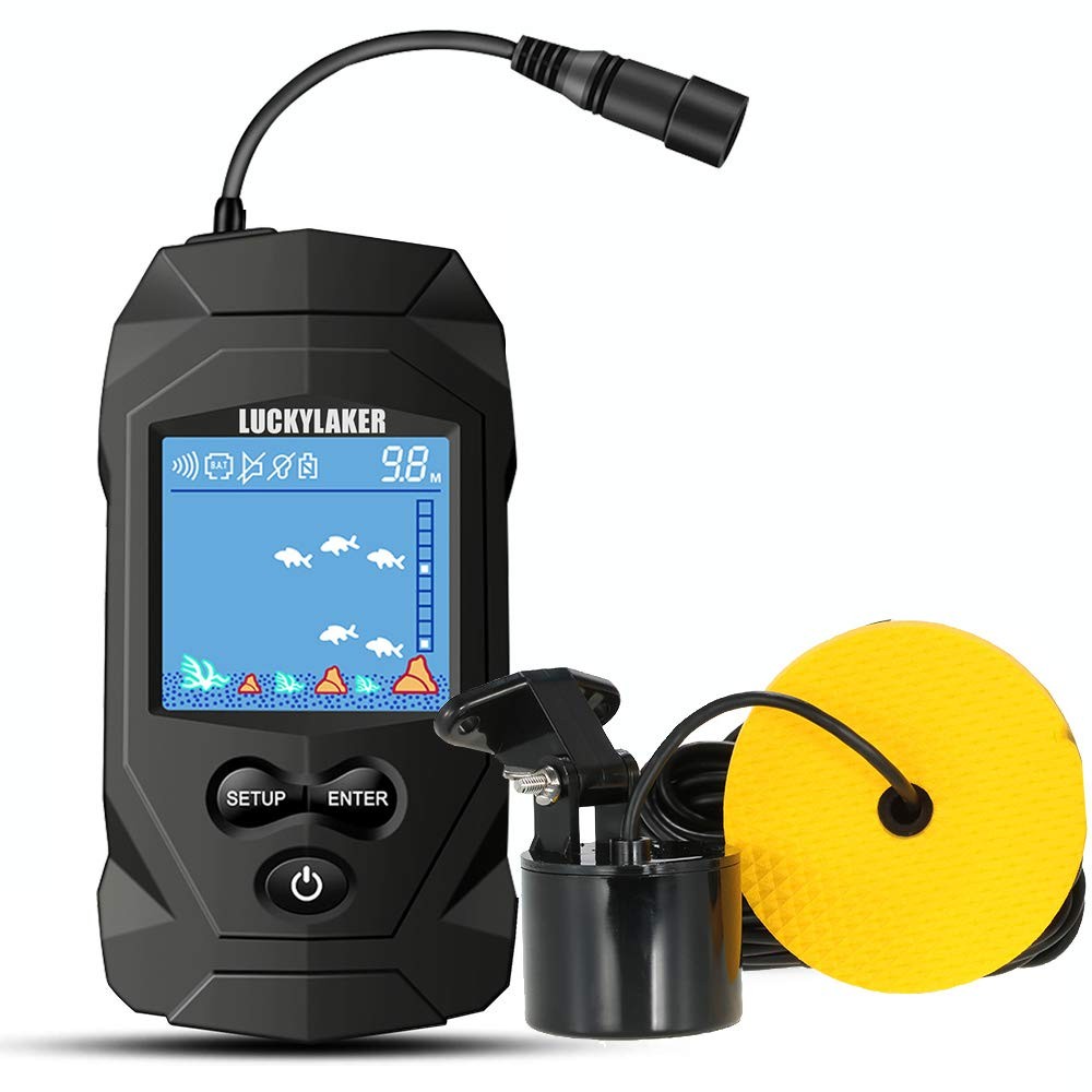 LUCKYLAKER Water Boat Fish Finders Depth Portable Handheld Fish Finder Transd...