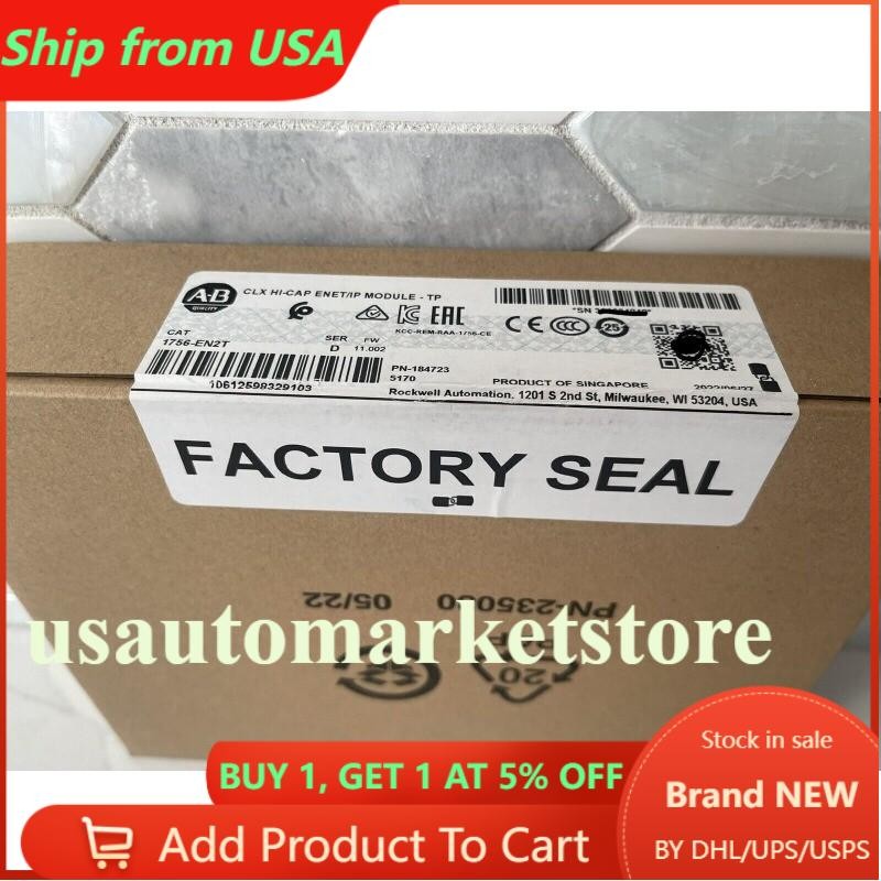 New Factory Sealed Allen Bradley 1756-EN2T ControlLogix EtherNet/IP US Free Tax