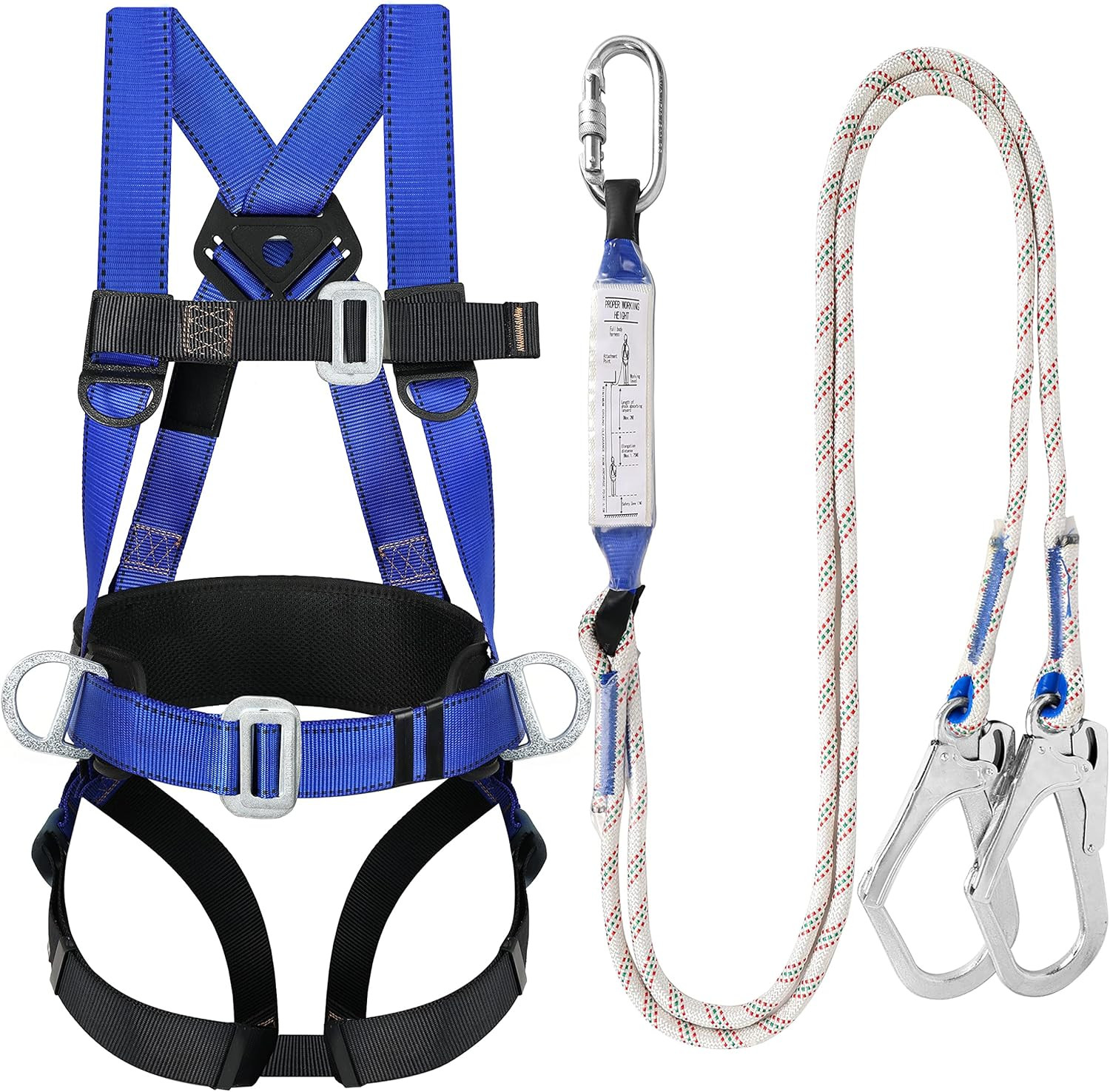 Safety Harness Fall Protection Kit - Full Body Roofing Harnesses with Shock Abso