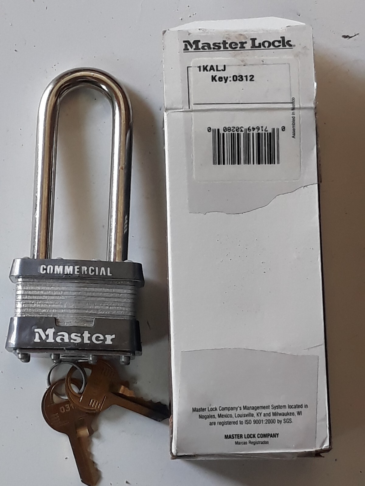 master lock 1KALJ-0312 LAMINATED PADLOCK 1-3/4 in Wide Pin Tumbler Padlock