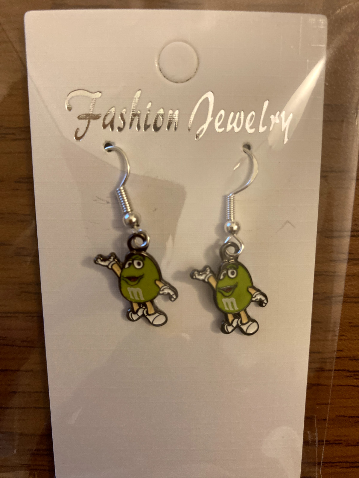 m&m's YELLOW m&m Character with .925 Sterling Silver Hooks Earrings NEW