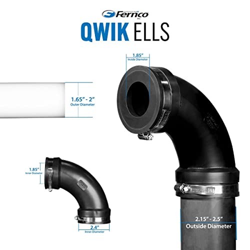 2" Flexible PVC 90-Degree Elbow Includes Optional 1.5" Reducer Bushing for