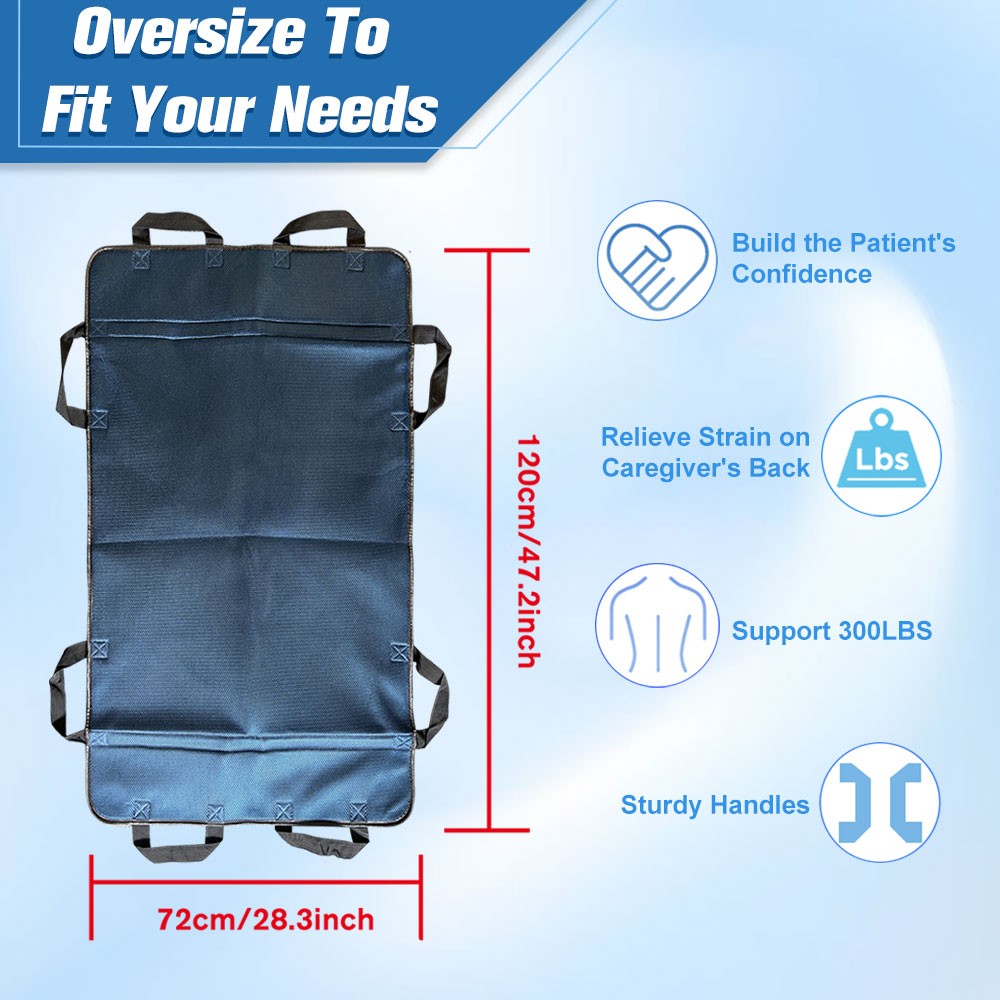 For Lifting Turning Blue Positioning Bed Pad with Handle Patient Transfer Sheet