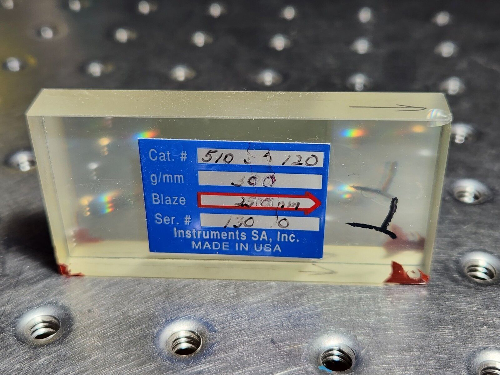 2×1" Diffraction Grating 300g/mm Blazed For UV 250nm Laser Instrument SA HORIBA