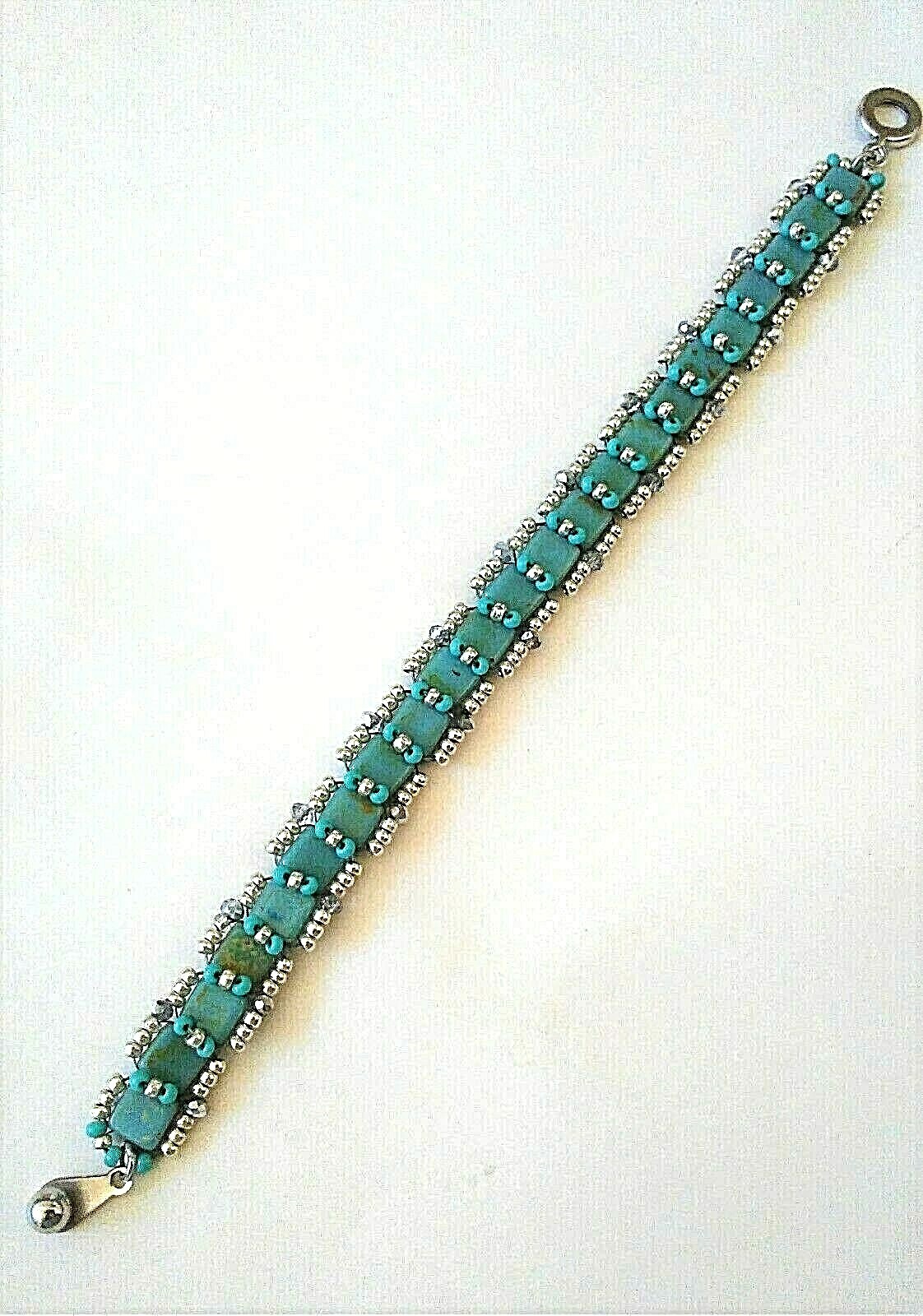 Handmade Turquoise Tila Bracelet