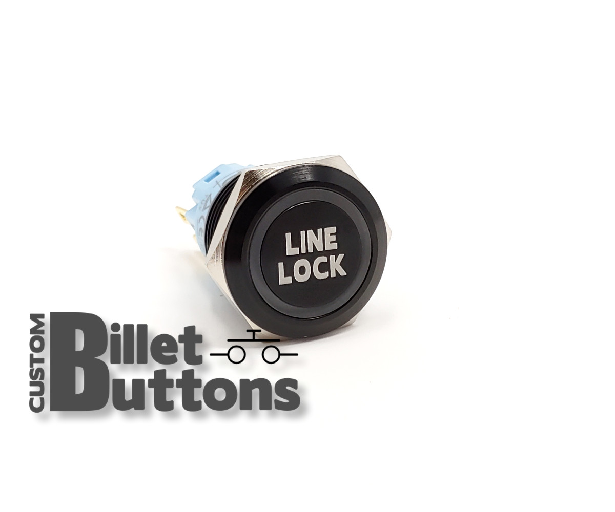 LINE LOCK Laser Etched Billet Push Buttons 12V LED Car Motorcycle Racing