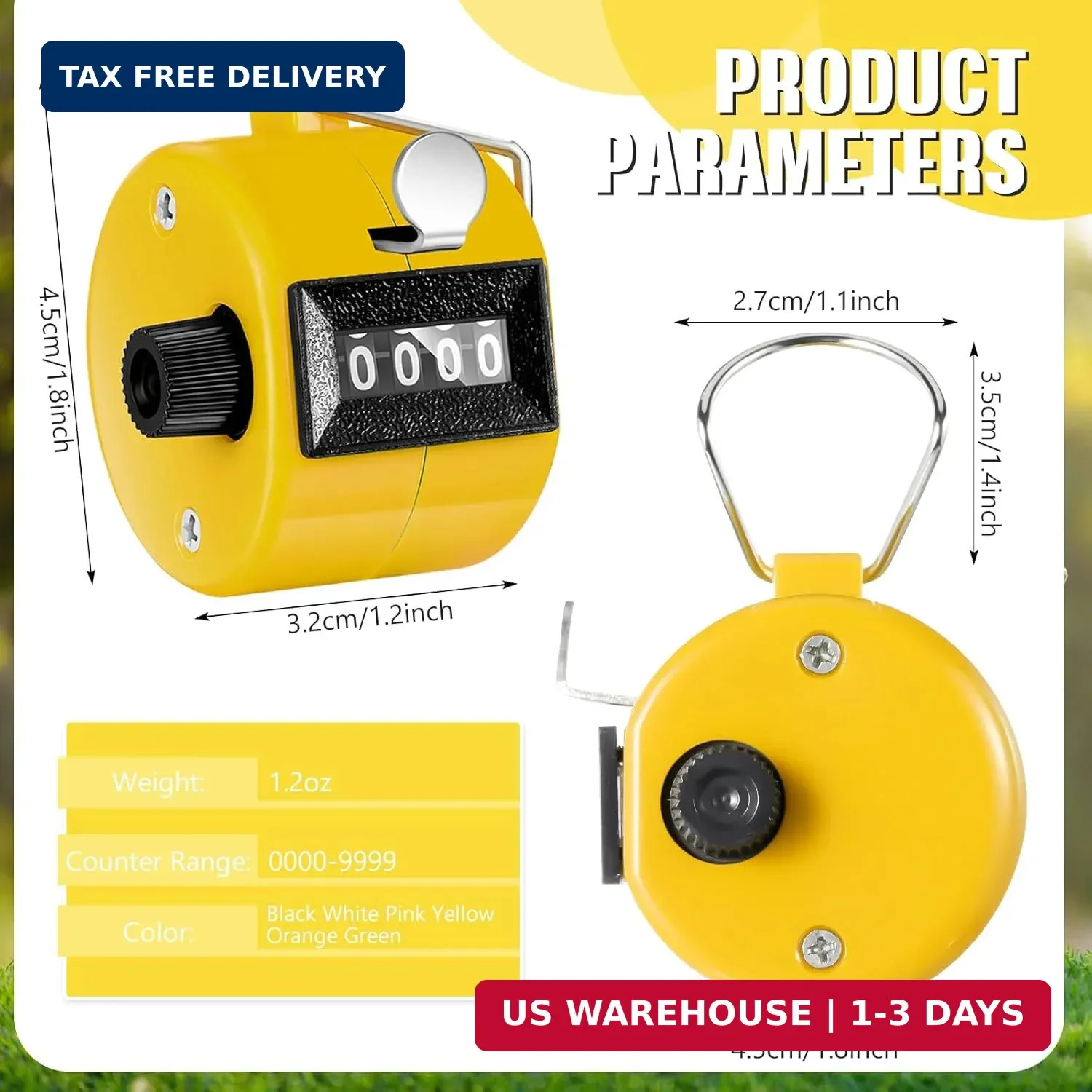 TOODOO 6 Pack Hand Tally Counter 4 Digit Mechanical Palm Clicker Plastic Hand He