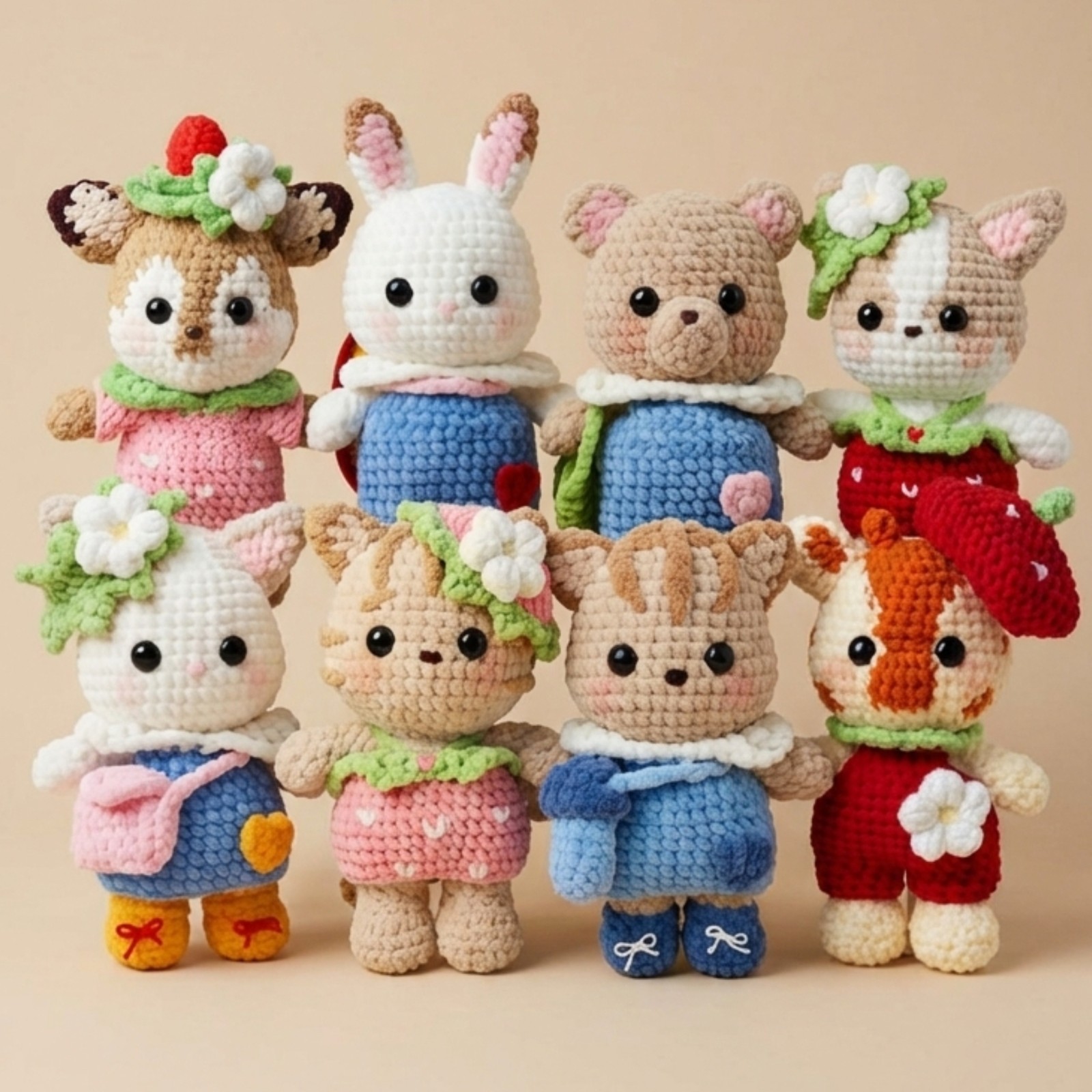 Sylvanian Families Collection: Woodland Animal Crochet Pattern 8 in 1 Amigurumi