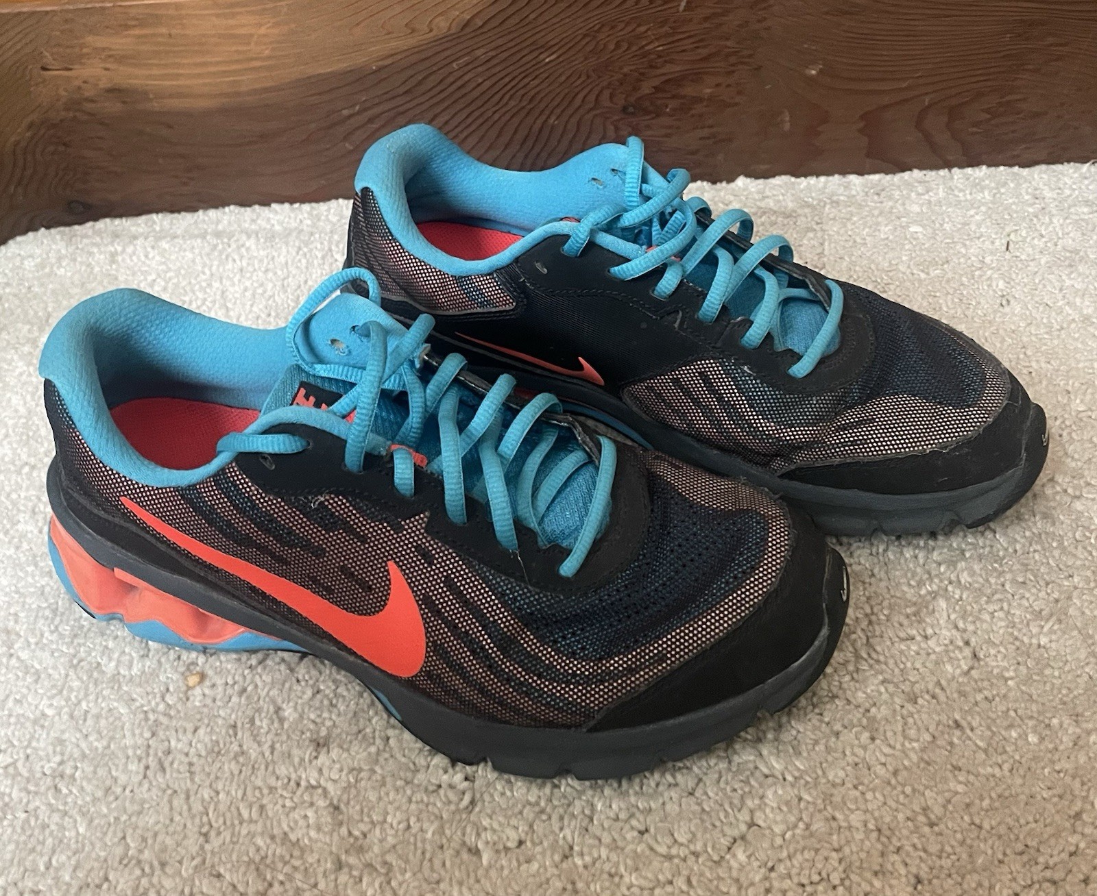 Nike Reax Run Men's Sneakers Sz 8 Black Orange Lace Up Athletic Running Shoes