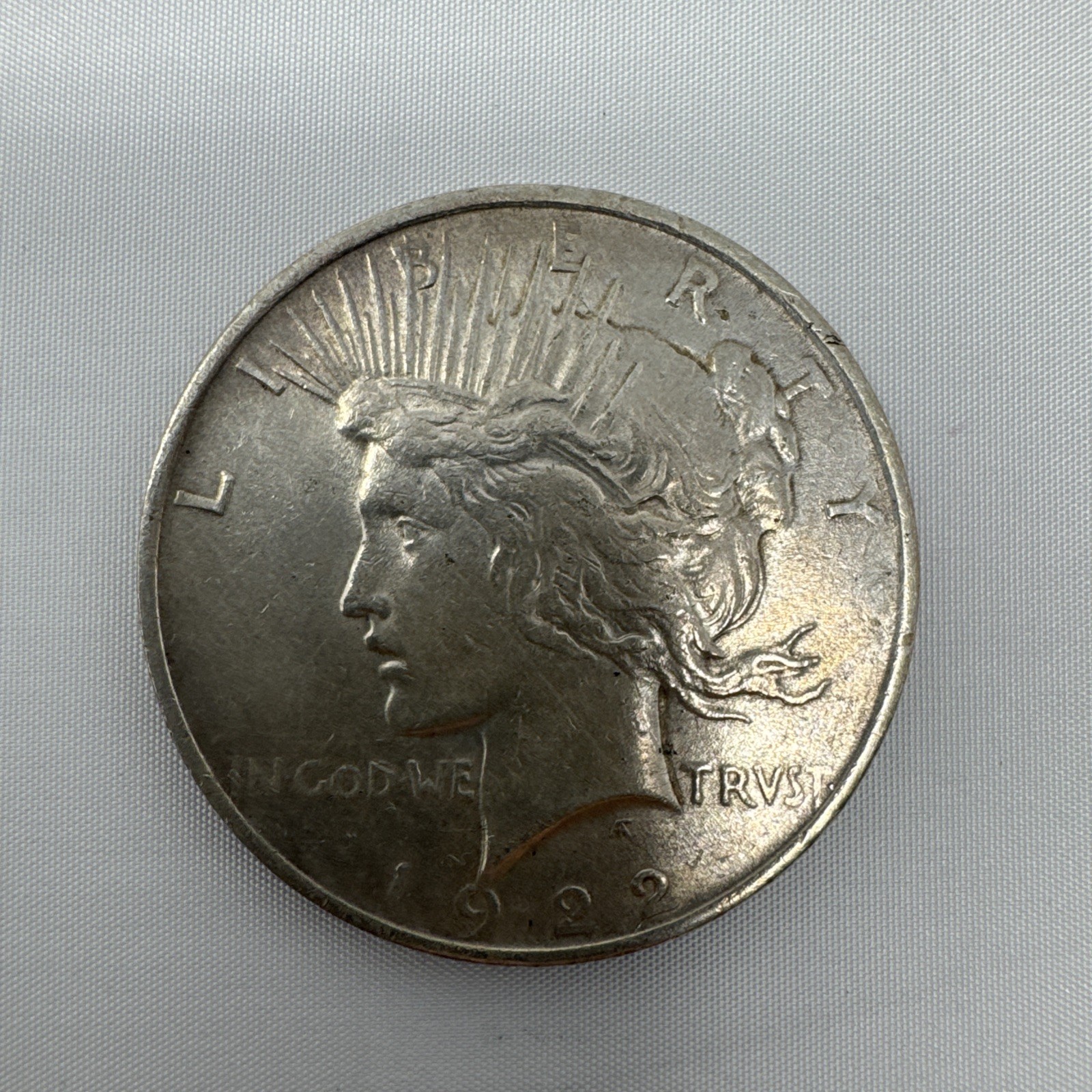 1922 Liberty Peace One Dollar Silver Coin. Actual coin shown in pictures.
