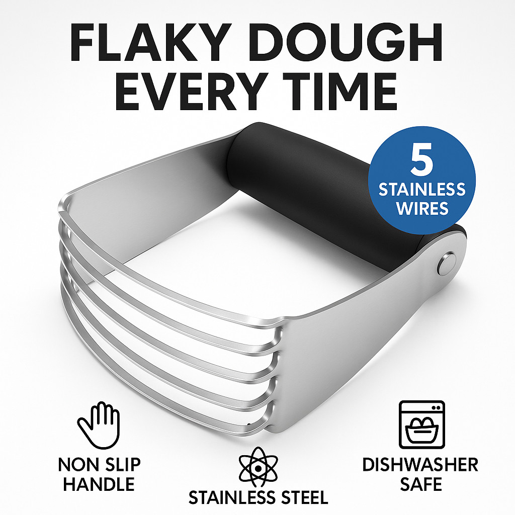 Pastry Dough Blender Cutter Stainless Steel Butter Mixer for Baking Pie Crust
