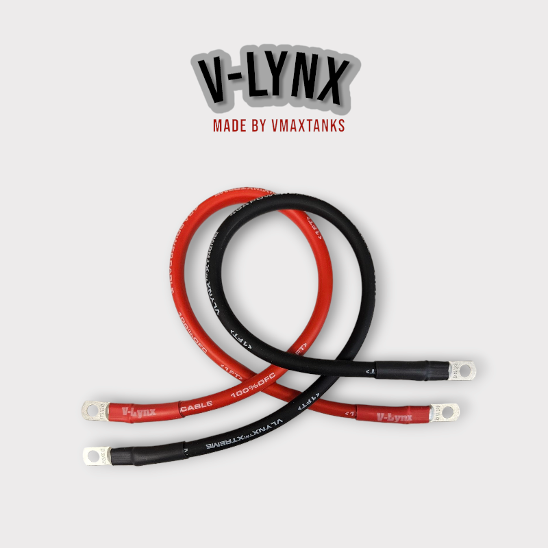Pair of 4 AWG Gauge Red and Black 100% Copper Battery Inverter Cables Solar RV