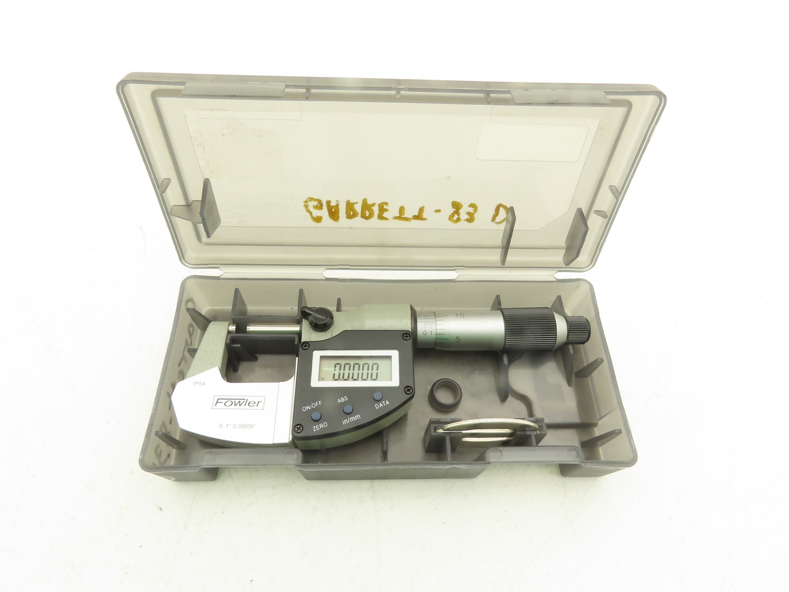 Fowler 74-815-001-2 Digital Outside Micrometer 0-1" 25mm Flat Anvil & Spindle