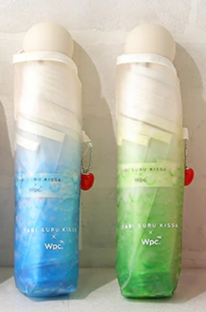 Tabi suru Kissa × Wpc. Cream Soda Folding Vinyl Umbrella Green Blue Japan