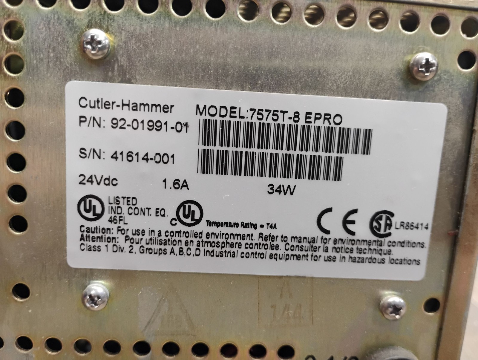CUTLER-HAMMER 7575T-8 EPRO PANELMATE OPERATOR INTERFACE