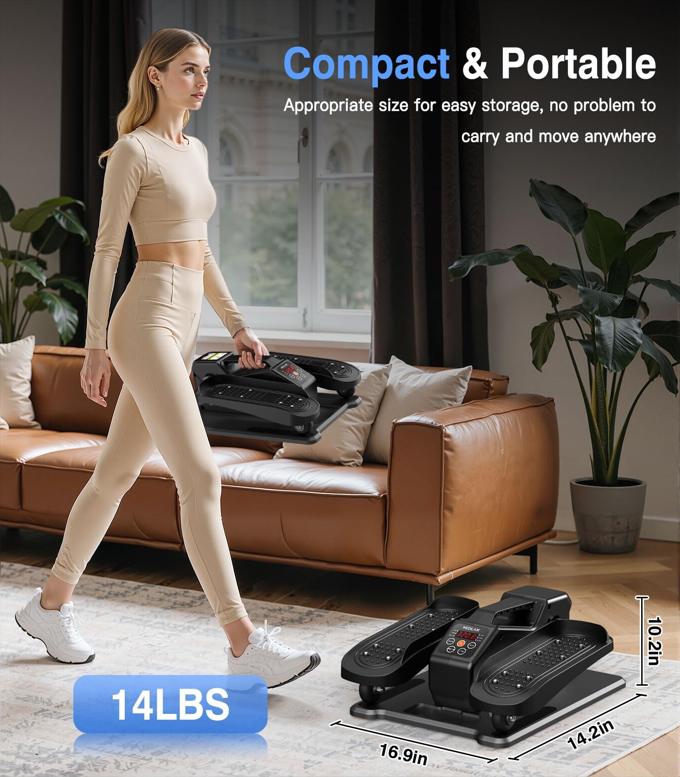 Under Desk Elliptical Machine, Portable Electric Elliptical Exercise Equipmen...