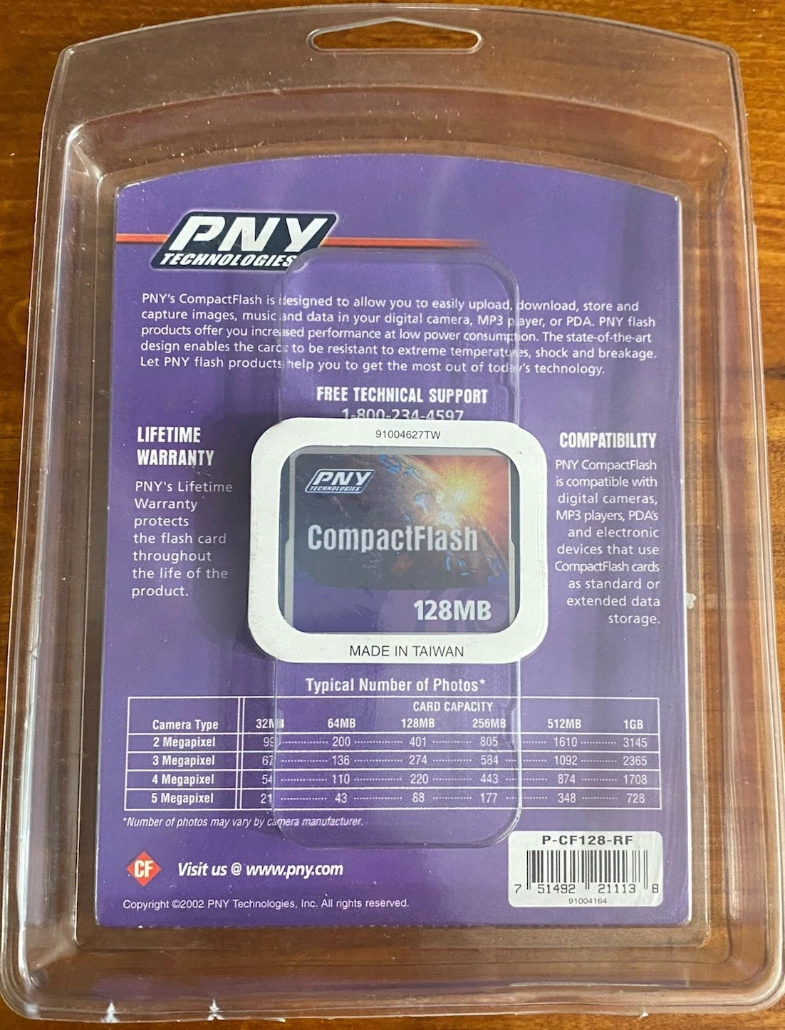 PNY Technologies 128MB Compact Flash Memory Card For Camera NEW IN BOX