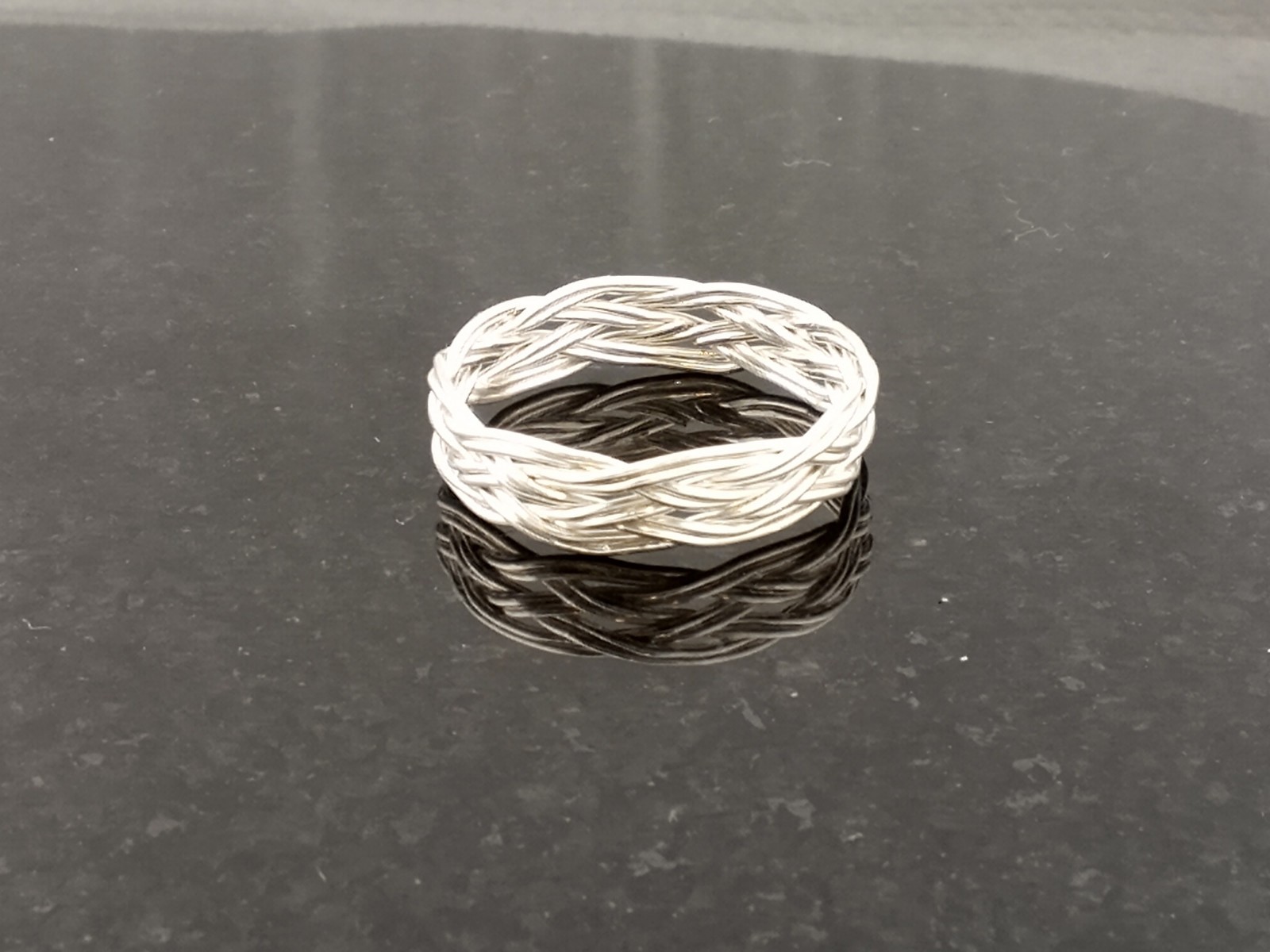 Size 10 Silver-plate 5x9 Turks Head Knot Ring Hand Tied made