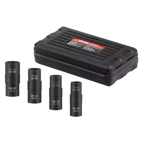 Lug Nut Impact Socket Set, 1/2 In. Drive Metric and SAE 6-Point Flip Socket Set,