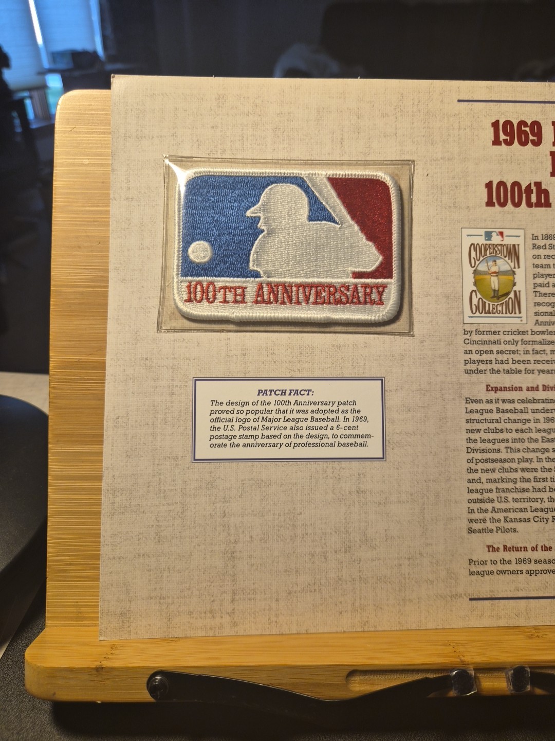 WILLABEE & WARD 1969 PROFESSIONALL BASEBALL 100TH ANNIVERSARY PATCH COOPERSTOWN