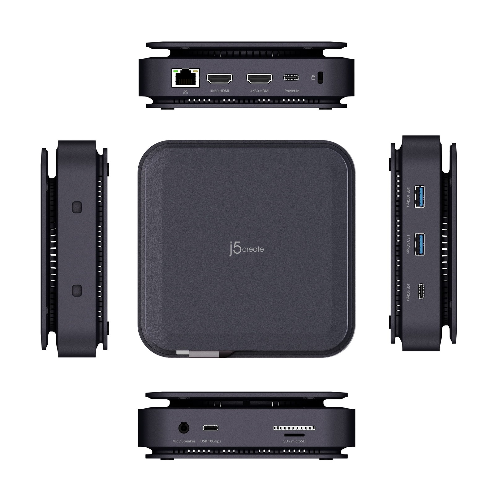 J5create JCD3198 USB-C Dual 4K HDMI Dock Without PD 3.1 Pass Through Charging