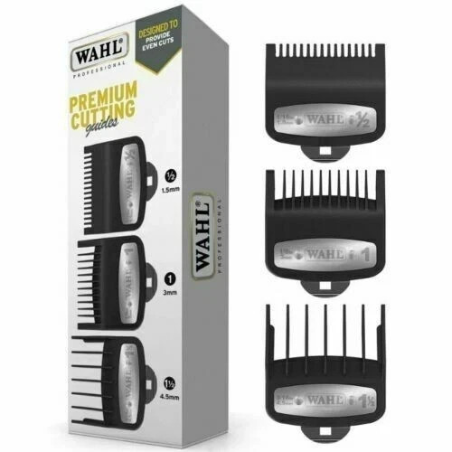 Wahl Premium Cutting Guide Clipper Guard Attachment Combs 0.5, 1 & 1.5 - 3 PACK