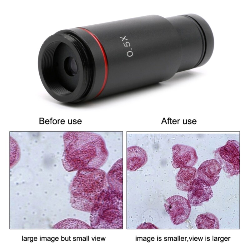 0.5X Magnification Monocular Zoom- C Mount Lens 23.2mm For Microscope Camera