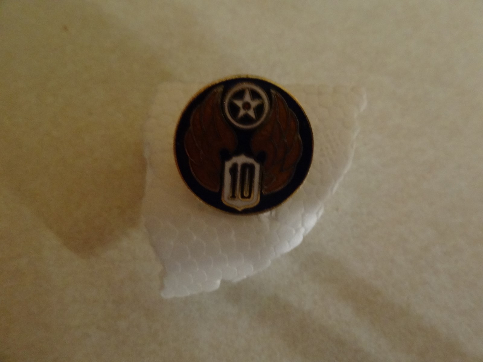 MILITARY INSIGNIA CREST HAT PIN MINI BADGE 10TH US AIR FORCE