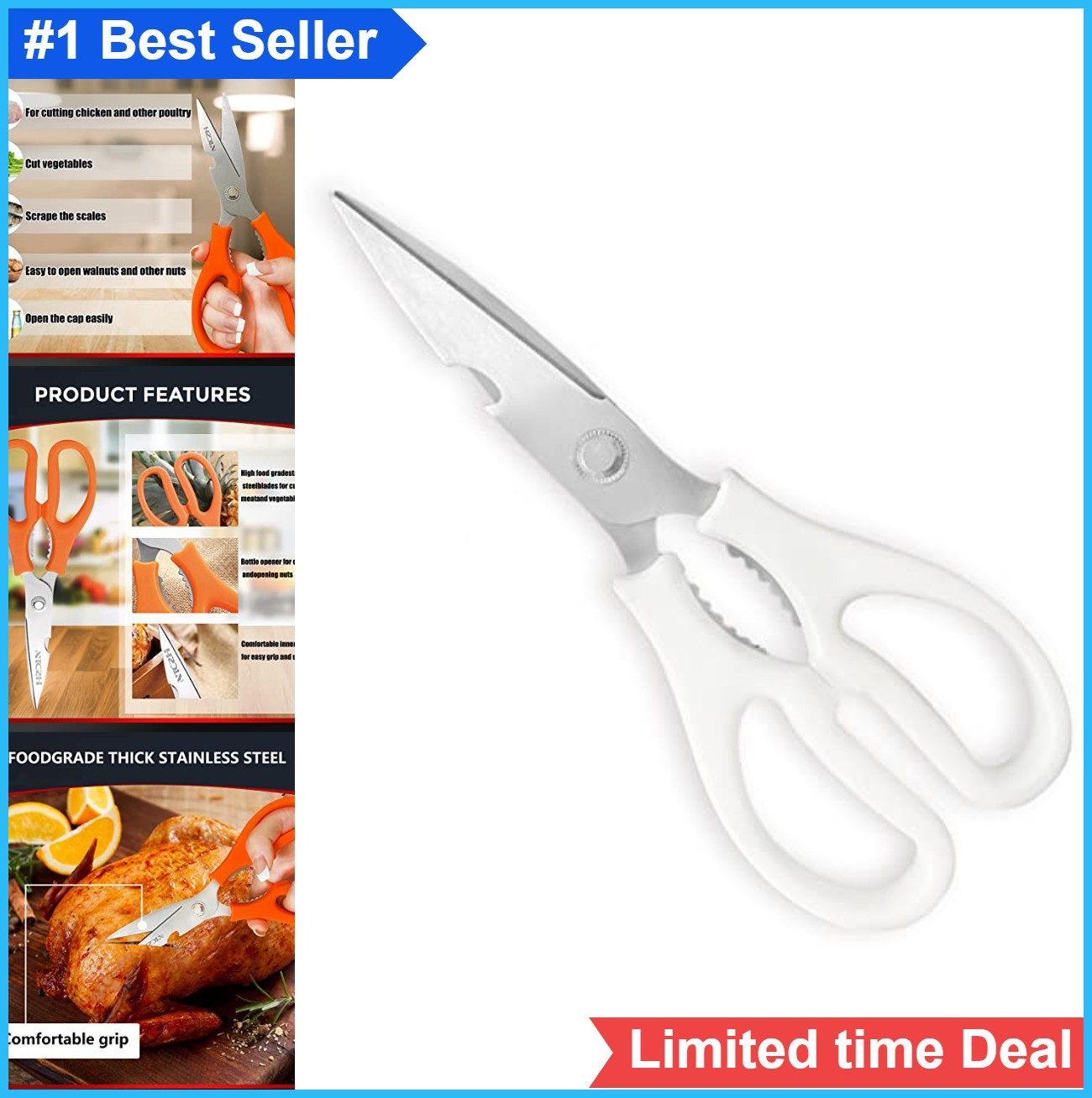 Kitchen Shears Heavy Duty Stainless Steel Poultry Scissors Multipurpose