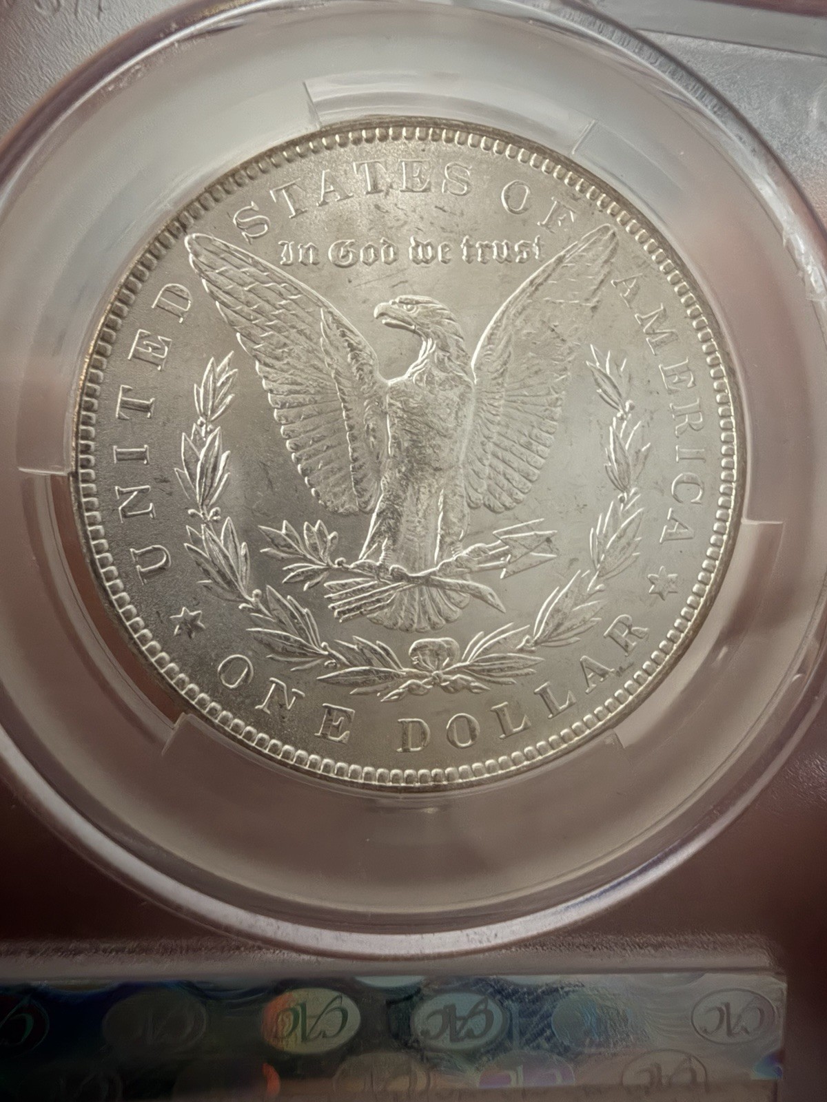 1888 Morgan Silver Dollar CAC MS62 Better Date - TraderBea Label