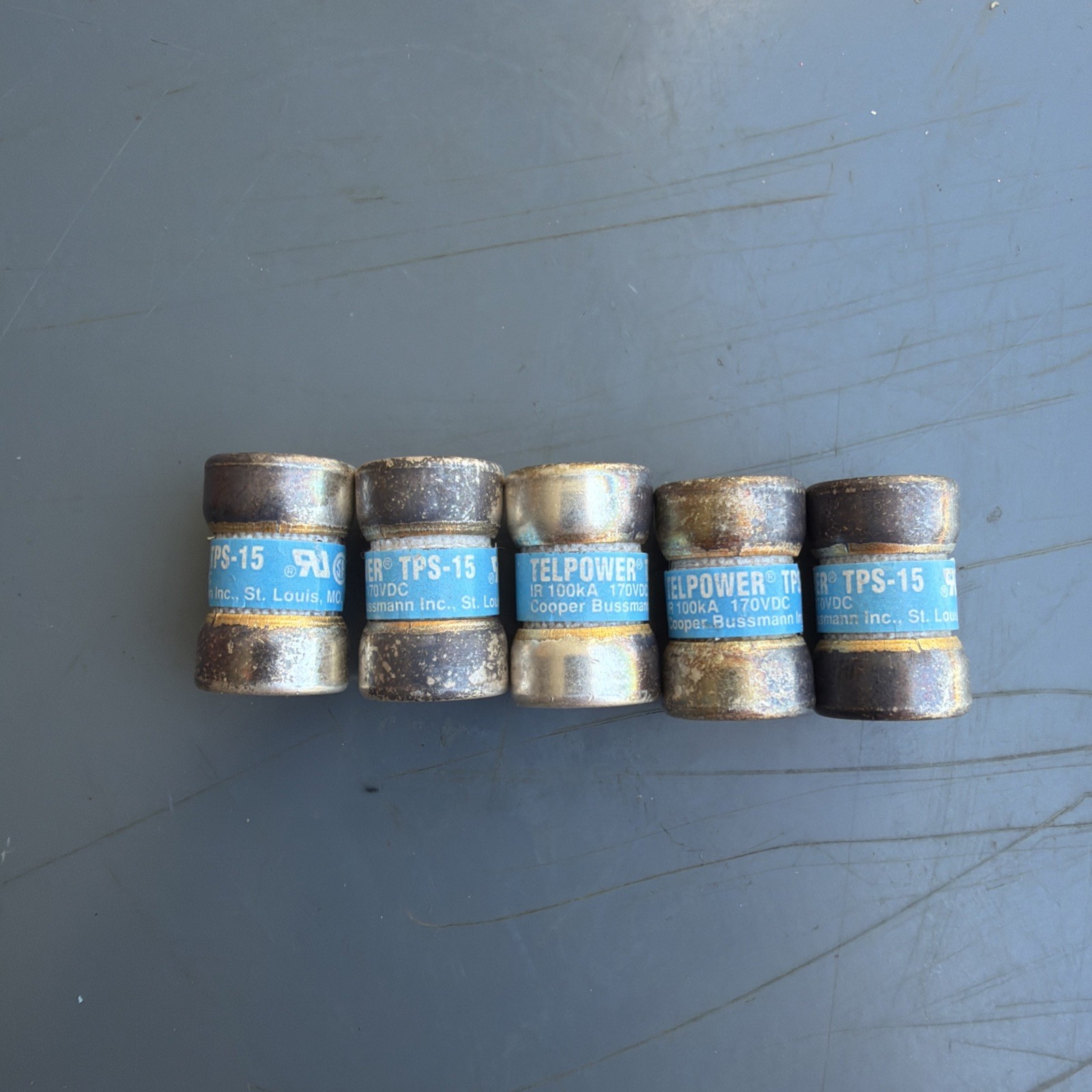 (LOT OF 5) TPS-15  BUSSMAN BUSS 15A NON-INDICATING 170V TELPOWER FUSE