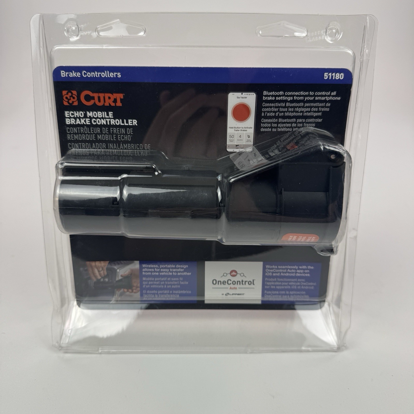 Curt 51180 Echo Mobile Electric Trailer Brake Controller with Bluetooth-Enabled