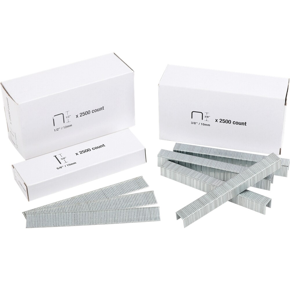 7500 Count Heavy Duty T50 Staple Brad Nails 1/2" (12mm) 3/8" (10mm) 9/16" (15mm)