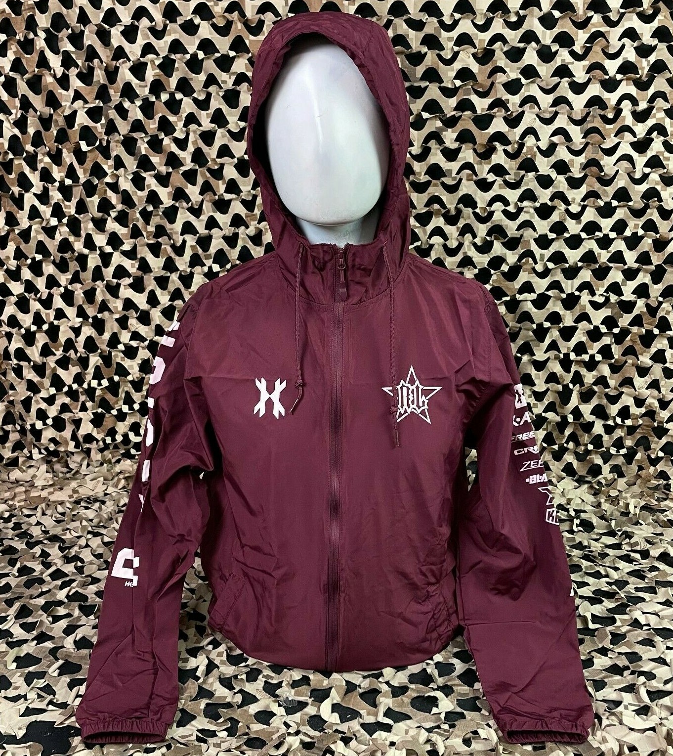NEW HK Army Russian Legion Zip Up Windbreaker Jacket - Maroon - Medium