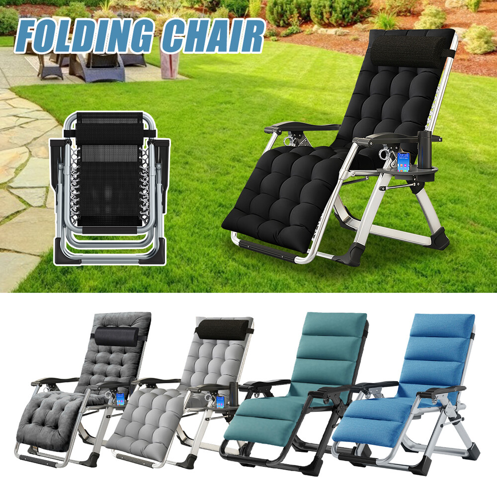NAIZEA Zero Gravity Chair Outdoor Padded Reclining Chair Lounge Chair Side Table