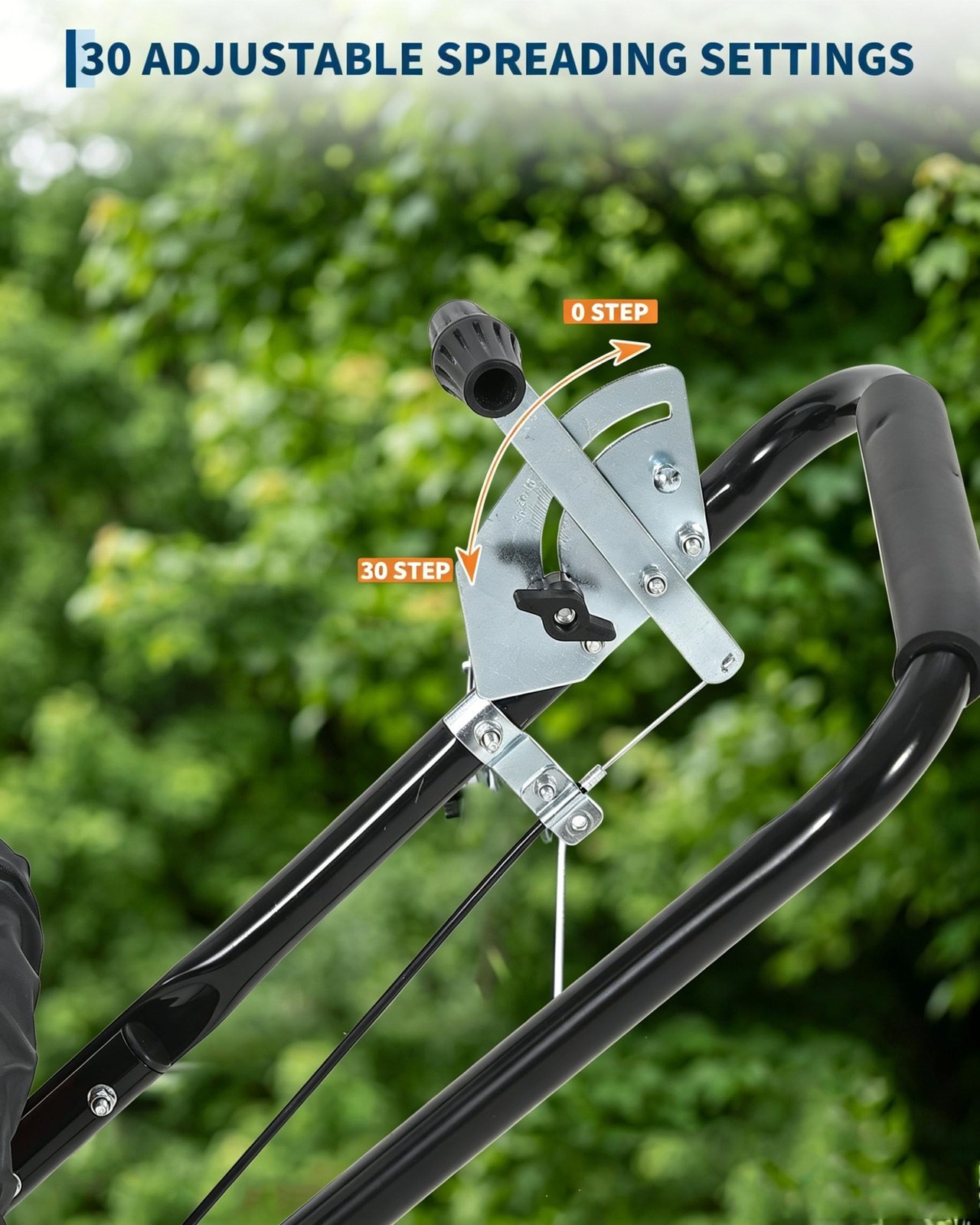 Push Broadcast Spreader 80/100/125 LBS Walk Behind Lawn Spreader Adjustable Flow