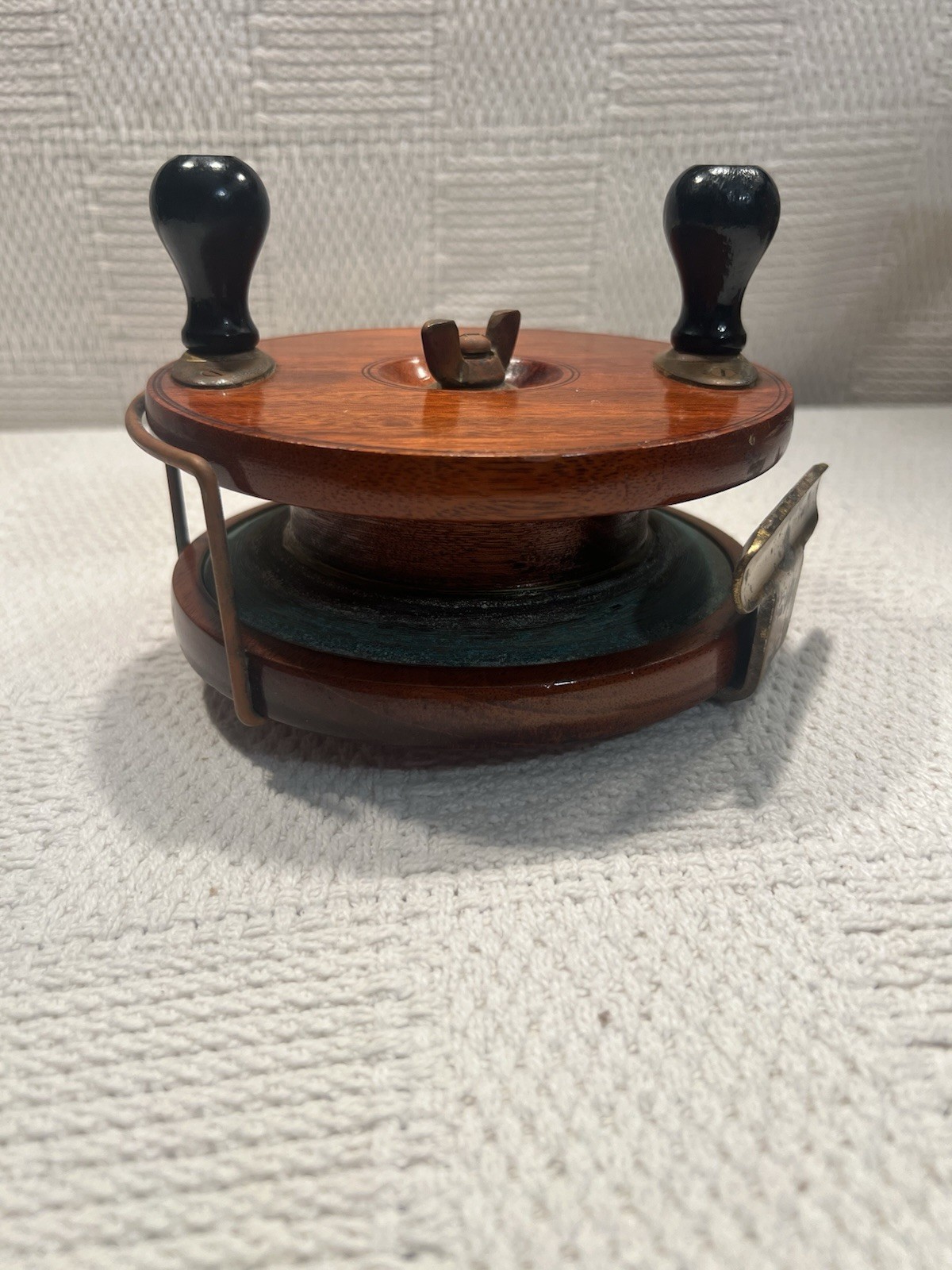 Vtg Peetz & Son 6" Glossy Mahogany & Brass Fishing Reel - 574 Johnson St BC