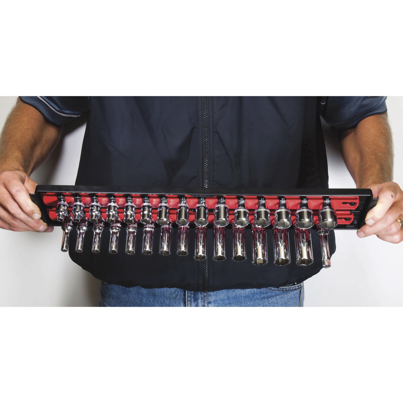 Ernst Manufacturing Socket Boss Organizer, 2 Rails, 1/2in.-Drive, Model# 8454