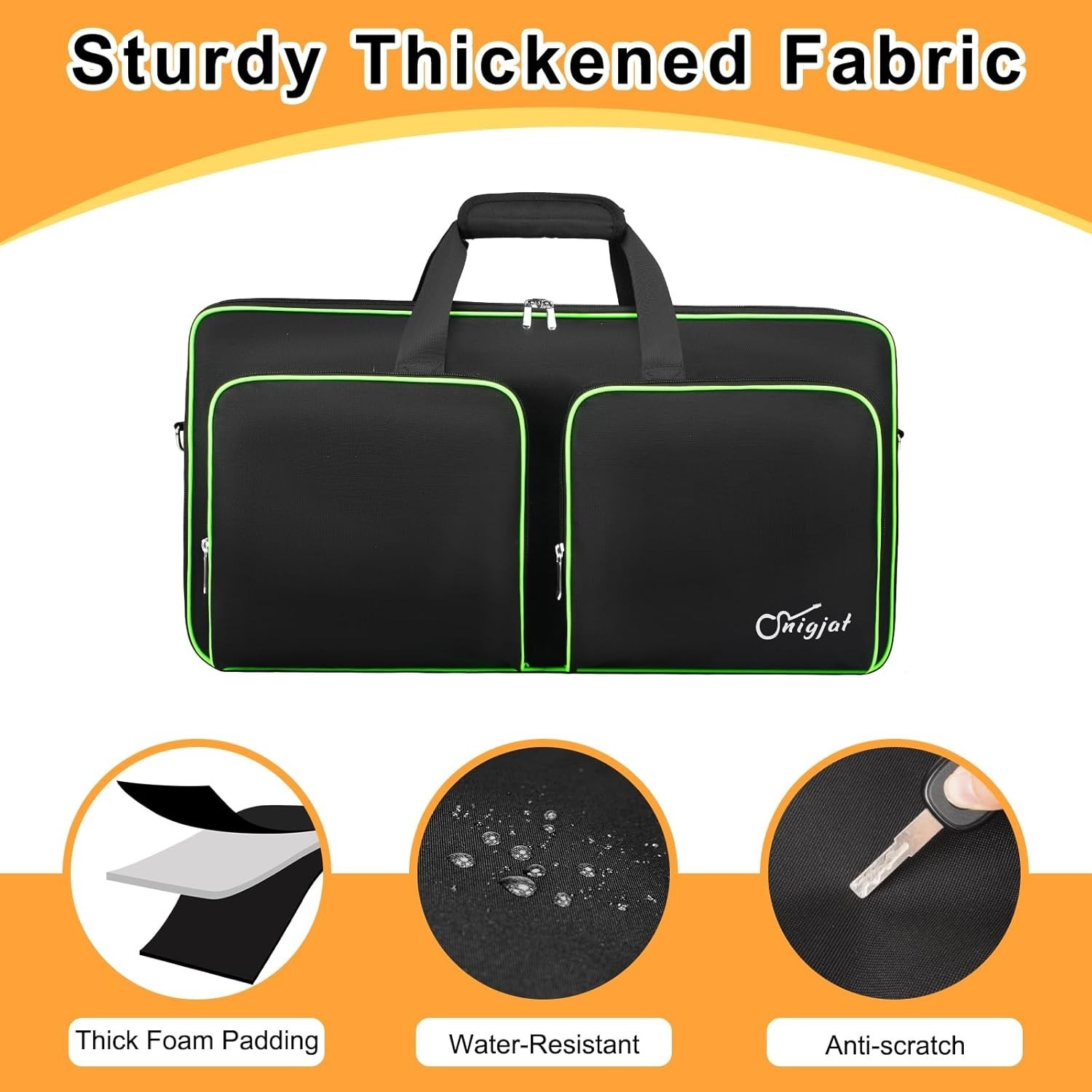 Fashionable Padded DJ Controller Case with Lockable Zippers - Medium Size