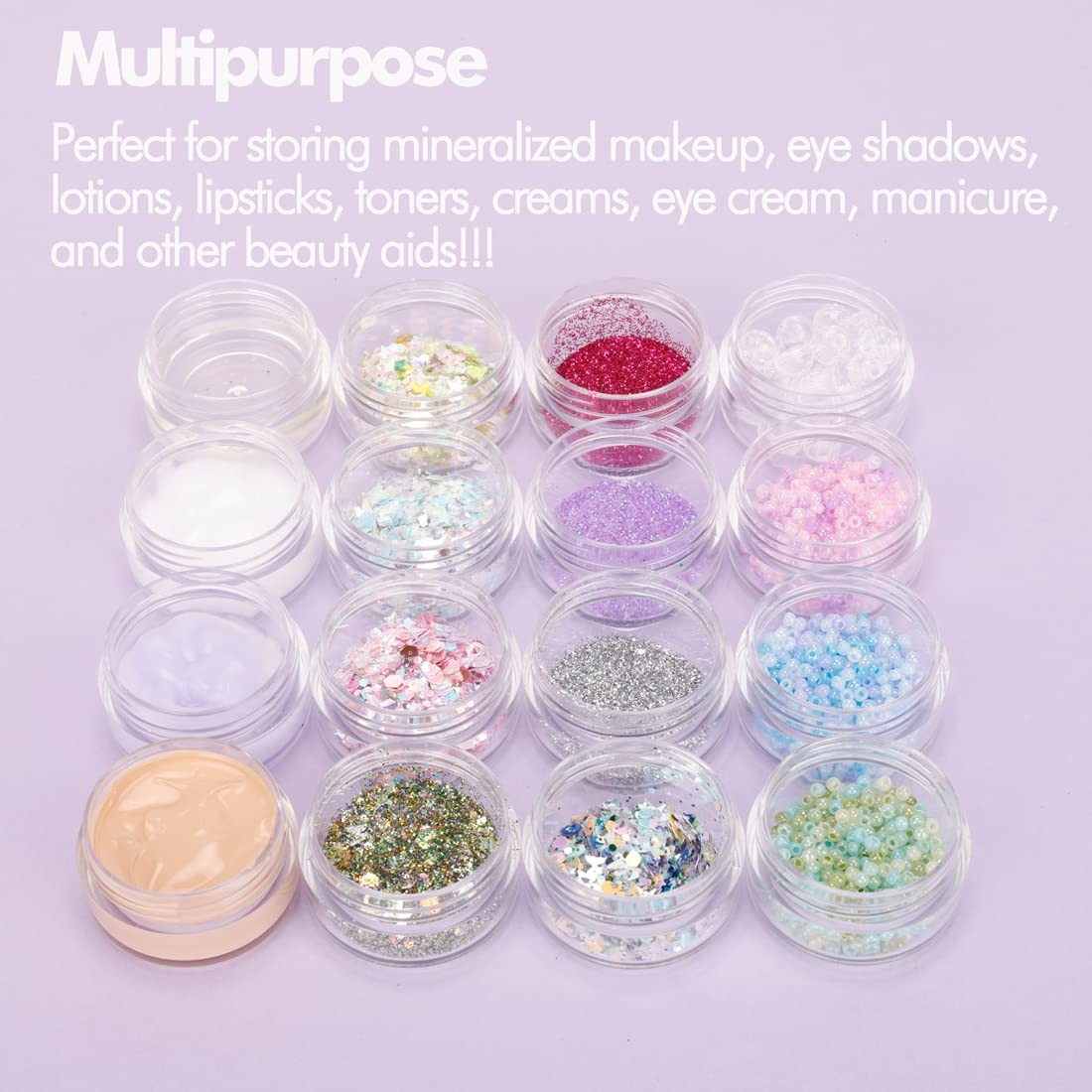 3 Gram Sample Containers with Lids, 50 Count Tiny 50 Count, Black