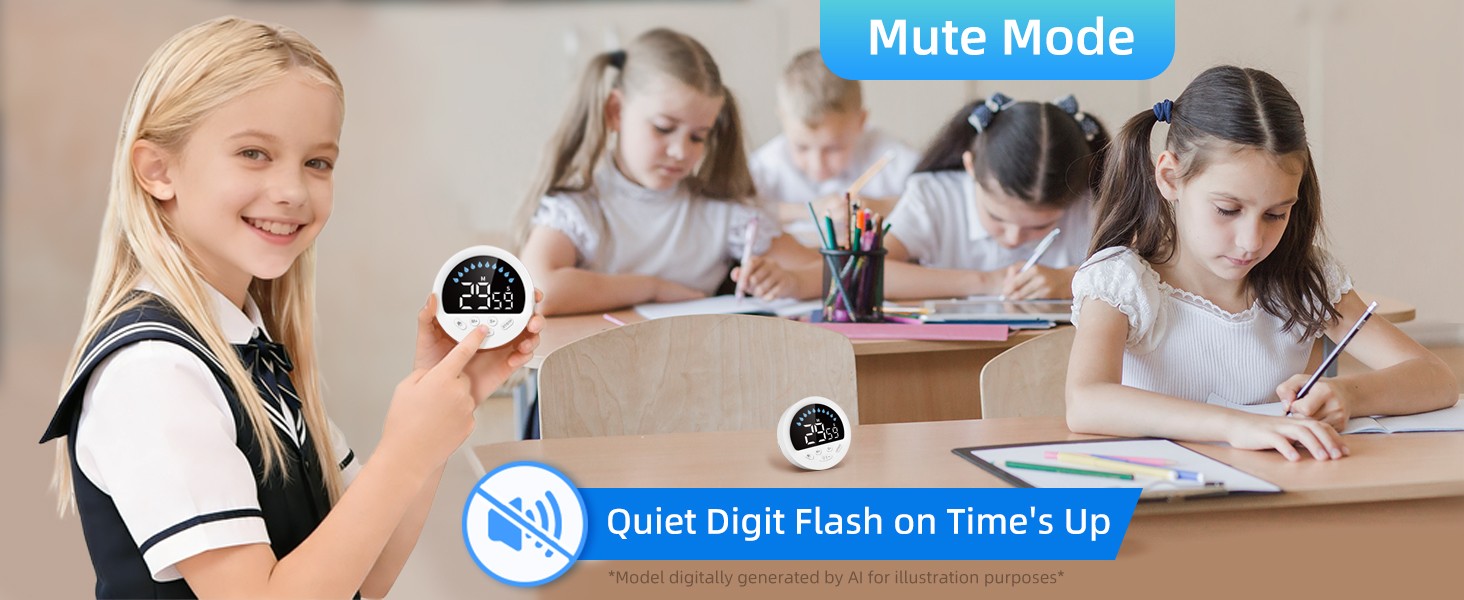 Waterproof Shower Countdown Timer: Large LED Display, ADHD Tool for Kids Adults,