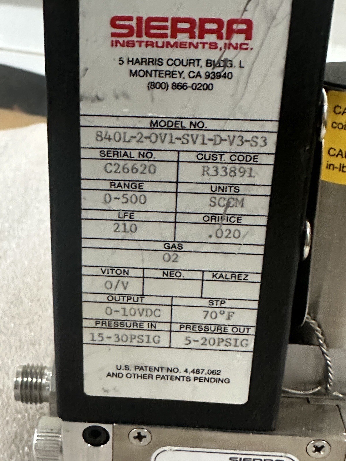 Sierra Mass Flow Controller - 02