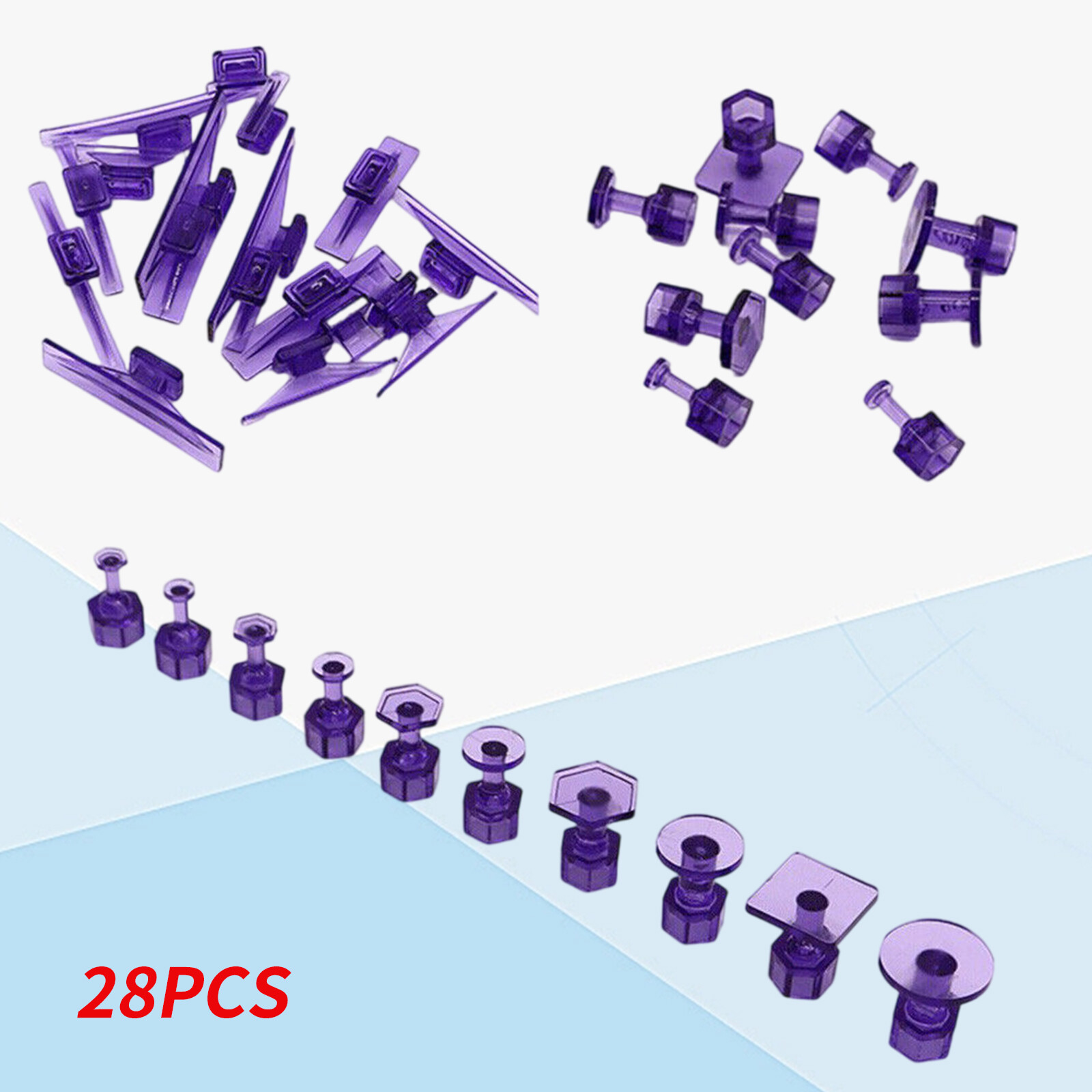 28PCS Car Body Glue Tabs Dent Lifter Tool Dent Puller Removal Tool Auto Glue Tab