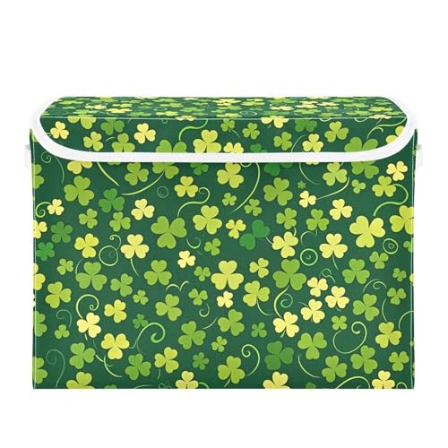 St. Patrick's Day Storage Bins with Lids and Carrying Handle,Foldable Storage