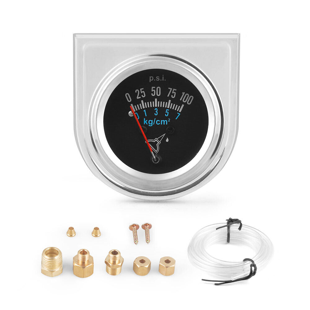 2inch 52mm Universal 12V Mechanical 0-7 kg/cm² 0-100 PSI Oil Pressure Gauge Kit