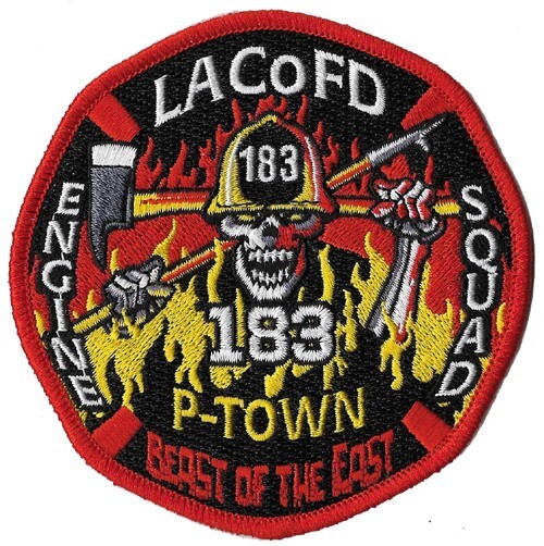 LA County Station 183 Beast of the East  "SKULL"  Fire   Patch .